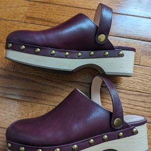 J. Crew Convertible Clogs, Size 5, Burgundy